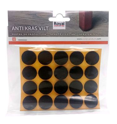 Zelfklevend Oravilt 22 mm rond bruin 40 stuks
