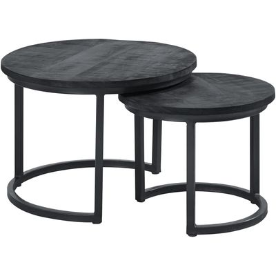 Bijzettafelset Foxford black
