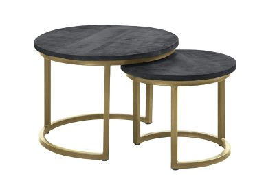 Bijzettafelset Foxford Brass 53 en 37 cm rond