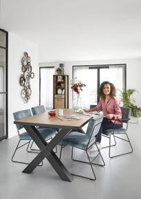 Eettafel met kruispoot Silvares 164x100 cm rechthoekig