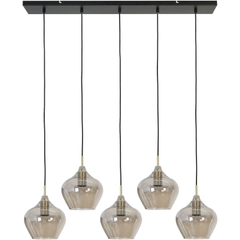 Hanglamp Winfield smoke glas 5-lichts