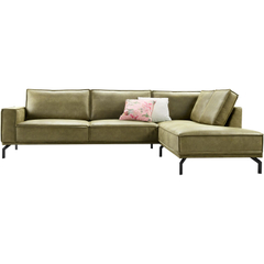 Hoekbank rechts Alburg mosgroen basic comfort