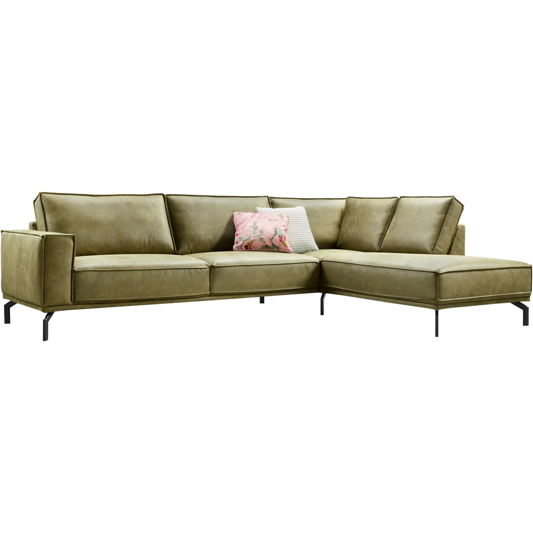 Hoekbank rechts Alburg mosgroen basic comfort