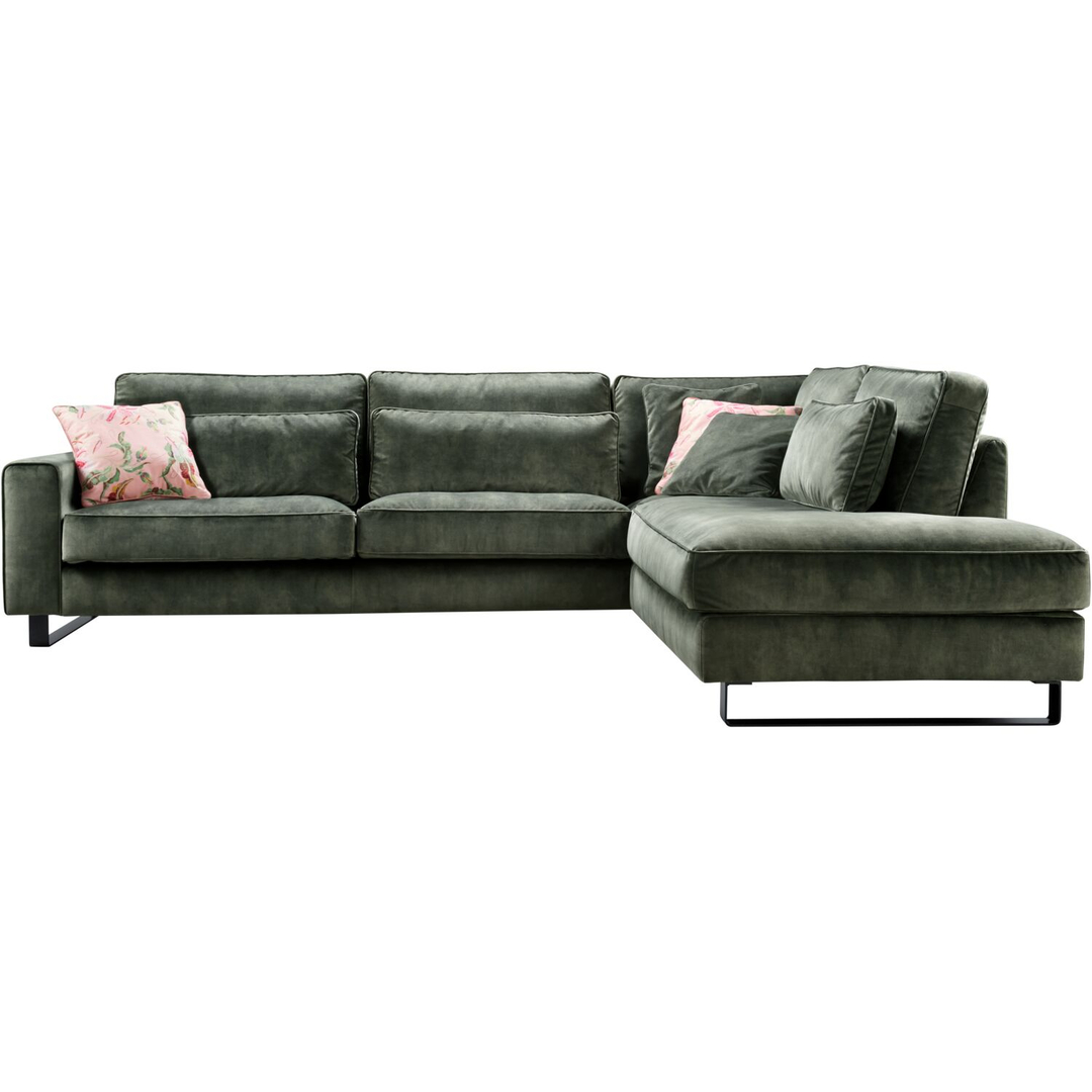Hoekbank rechts Coventry groen basic comfort