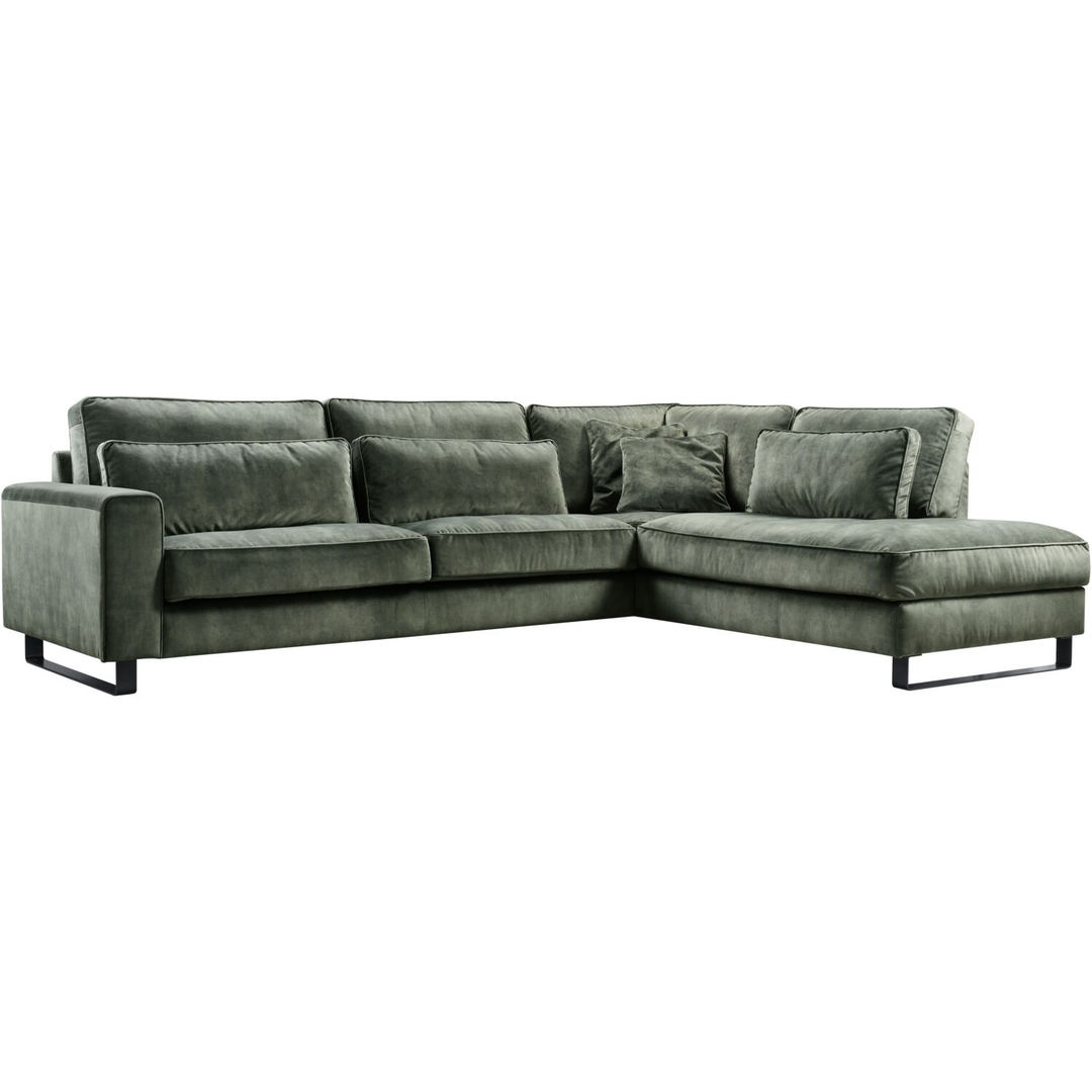Hoekbank rechts Coventry groen basic comfort