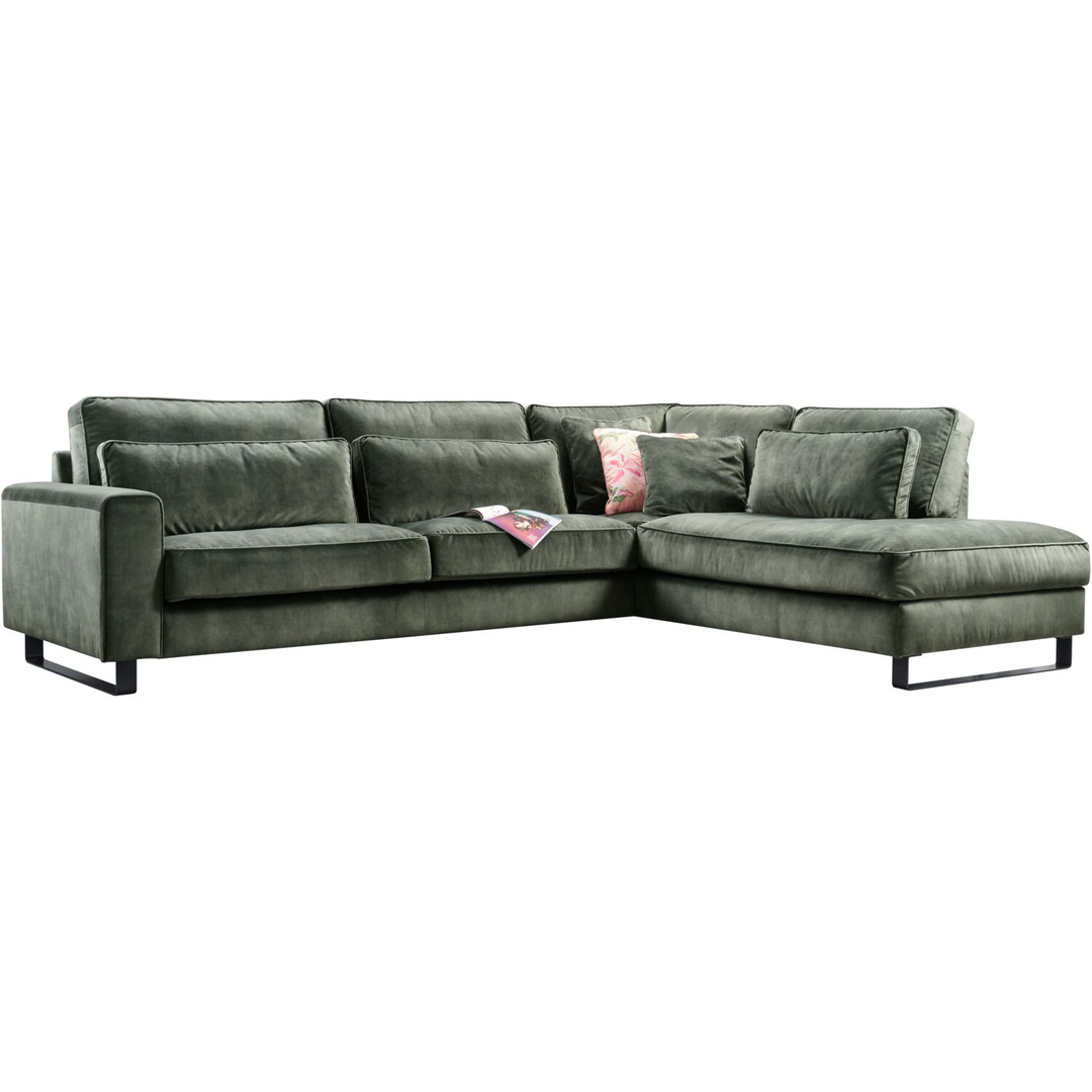 Hoekbank rechts Coventry groen basic comfort