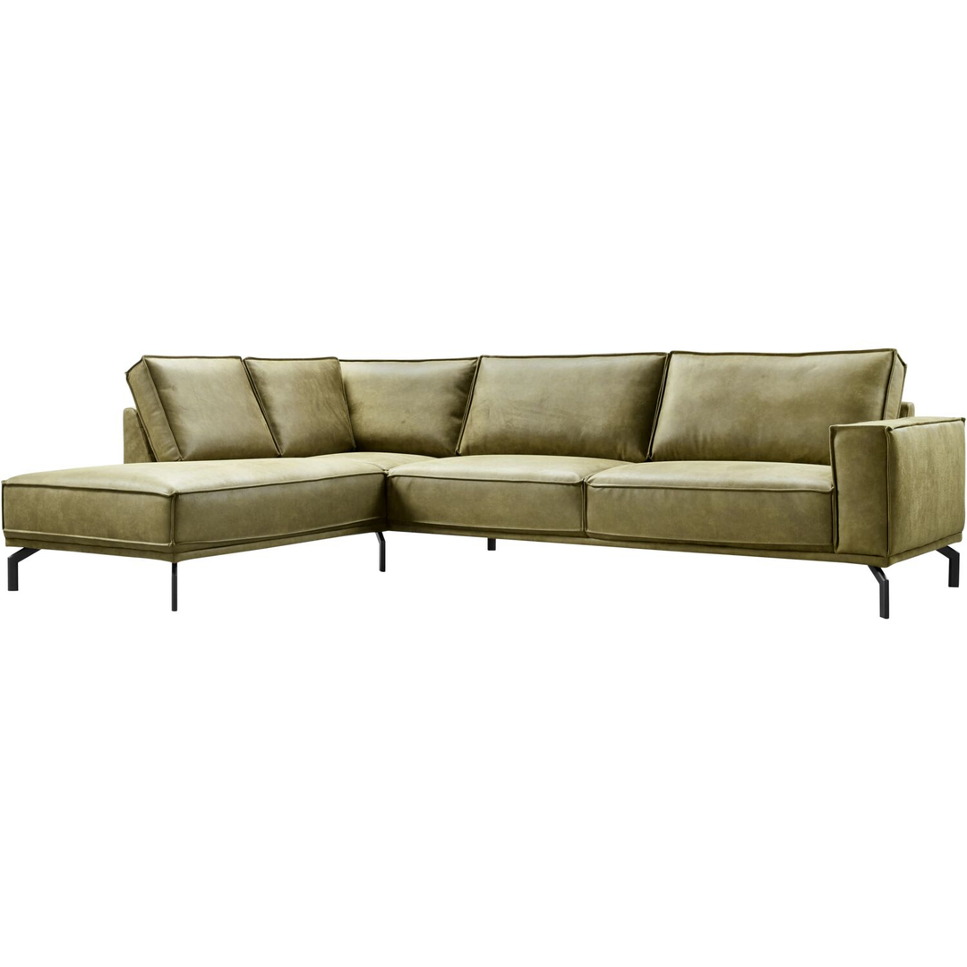 Hoekbank links Alburg mosgroen basic comfort