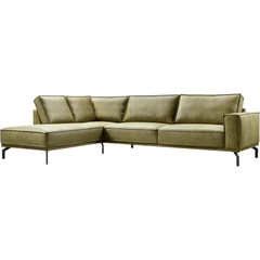 Hoekbank links Alburg mosgroen basic comfort