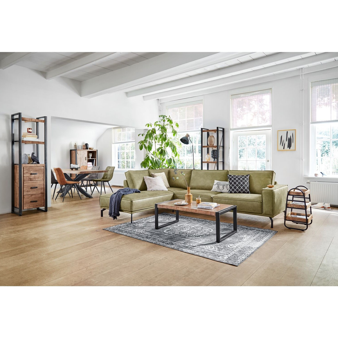 Hoekbank links Alburg mosgroen premium comfort