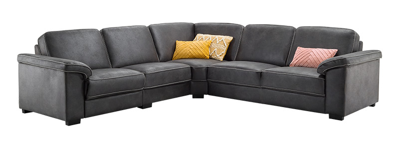 Hoekbank Candelas microleder antraciet basic comfort