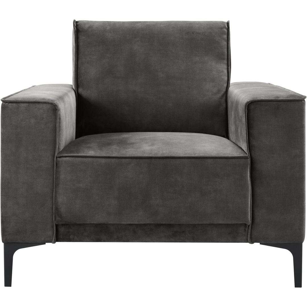 Fauteuil Calira velvet antraciet premium comfort
