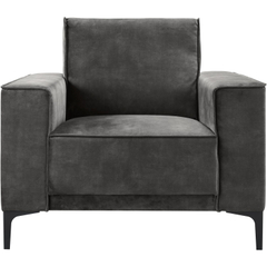 Fauteuil Calira velvet antraciet premium comfort