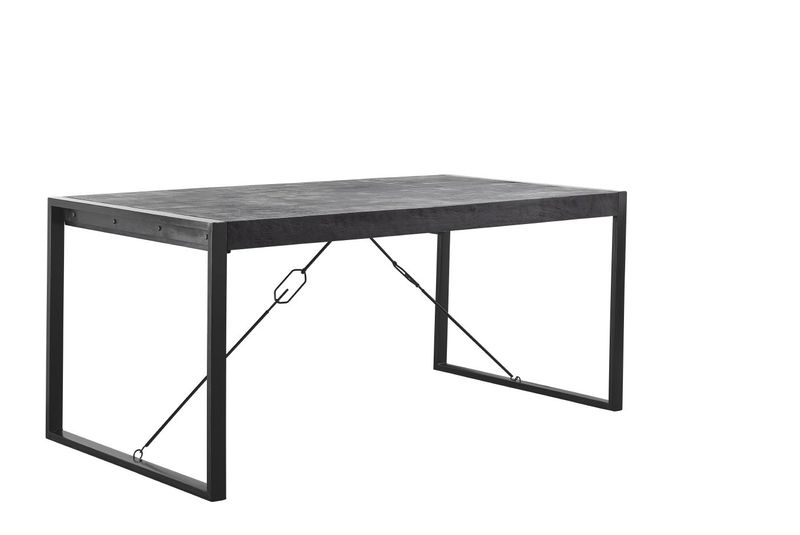 Eettafel Newhaven U-poot zwart 140x80 cm rechthoekig