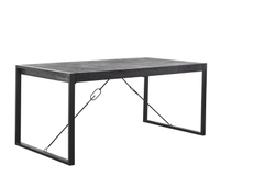 Eettafel Newhaven U-poot zwart 140x80 cm rechthoekig