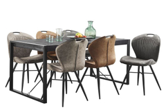 Eettafel Newhaven U-poot zwart 140x80 cm rechthoekig