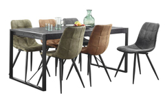 Eettafel Newhaven U-poot zwart 140x80 cm rechthoekig