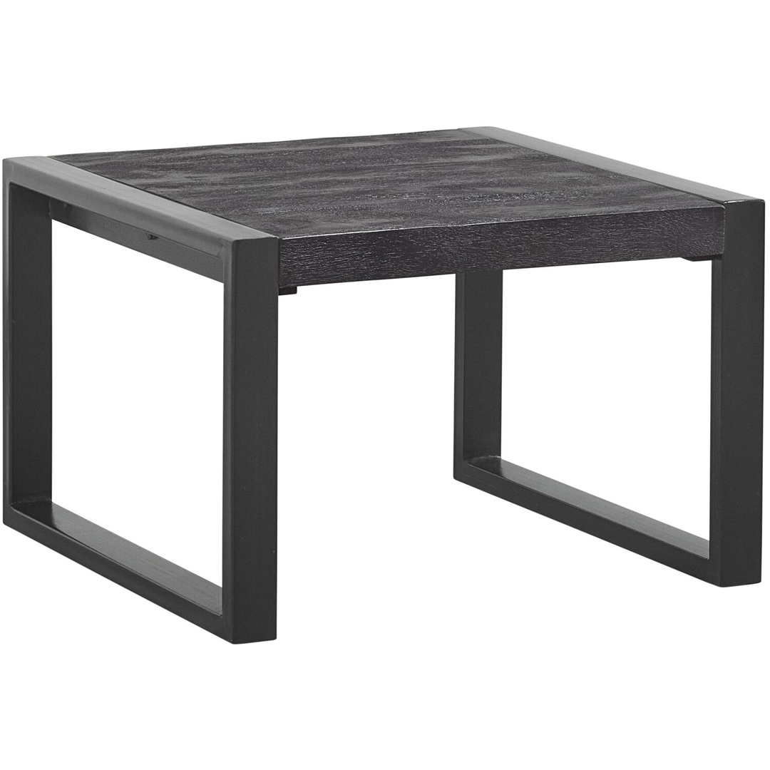 Bijzettafel Newhaven zwart mangohout 60 cm vierkant