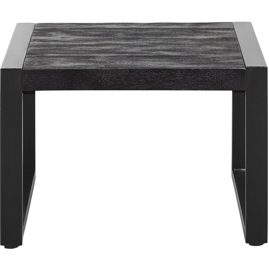 Bijzettafel Newhaven zwart mangohout 60 cm vierkant