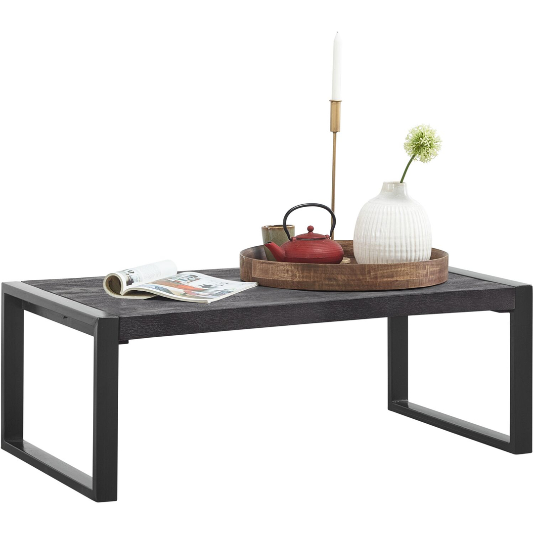 Salontafel Newhaven zwart mangohout 110x60 cm rechthoekig