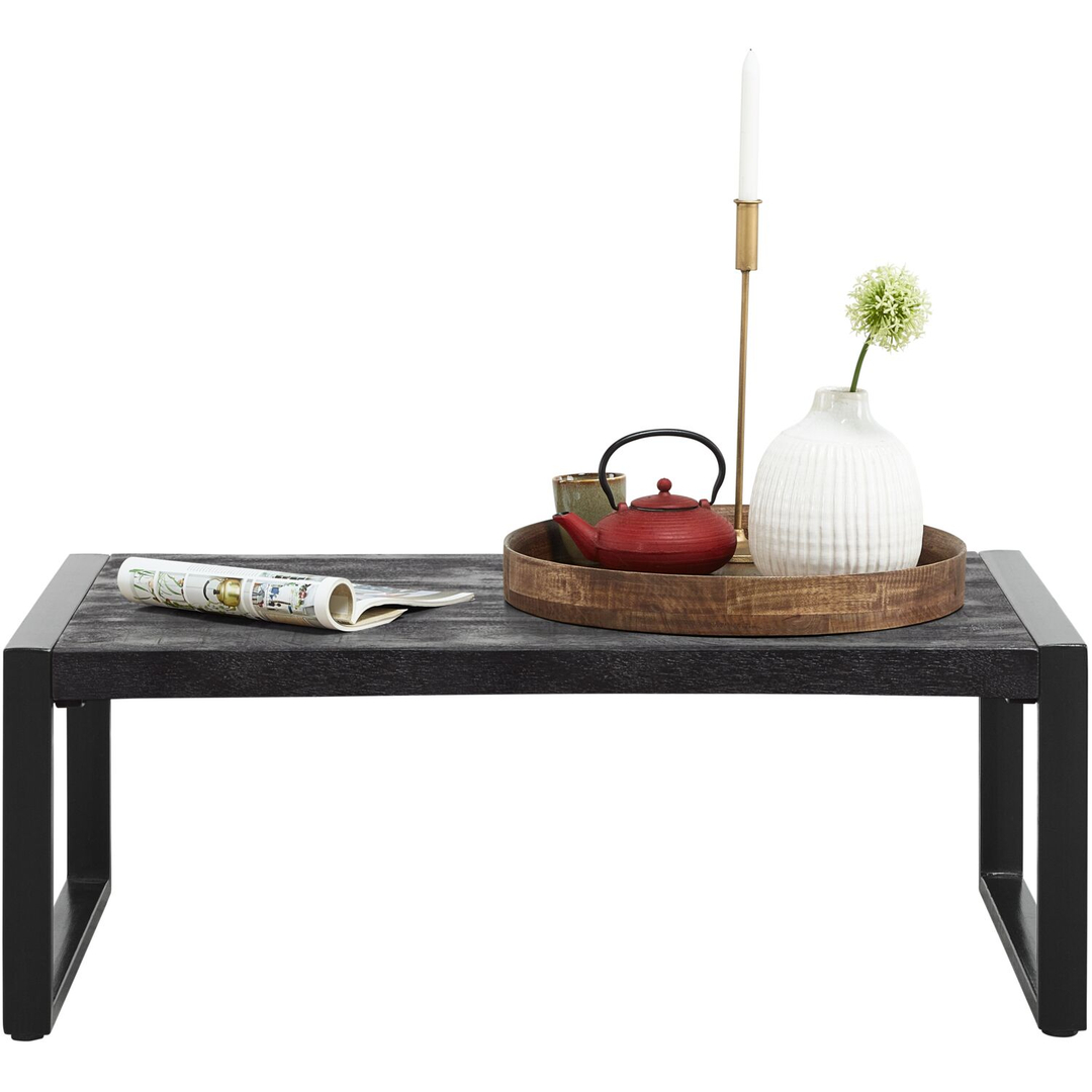 Salontafel Newhaven zwart mangohout 110x60 cm rechthoekig