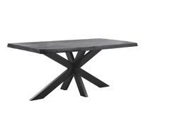 Eettafel Newhaven zwart mangohout 200x100 cm rechthoekig