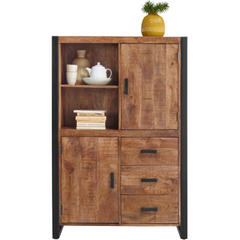 Opbergkast Newhaven mangohout 150x100x43 cm