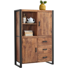 Opbergkast Newhaven mangohout 150x100x43 cm