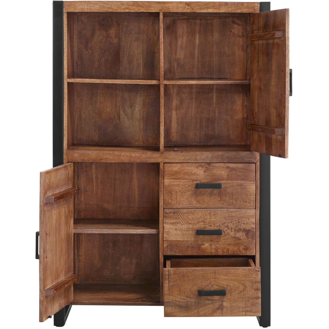 Opbergkast Newhaven mangohout 150x100x43 cm