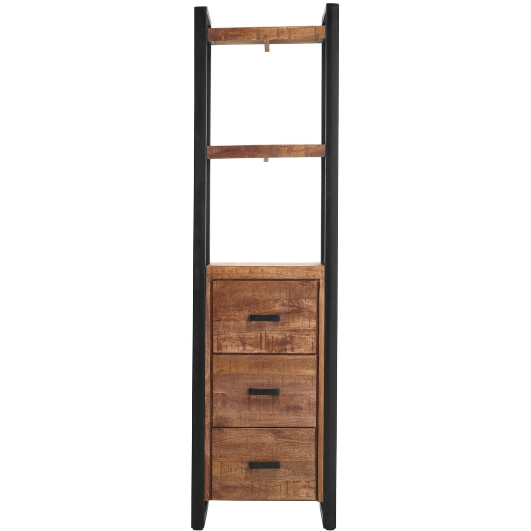 Boekenkast Newhaven mangohout 3 laden 200 cm
