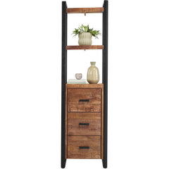 Boekenkast Newhaven mangohout 3 laden 200 cm