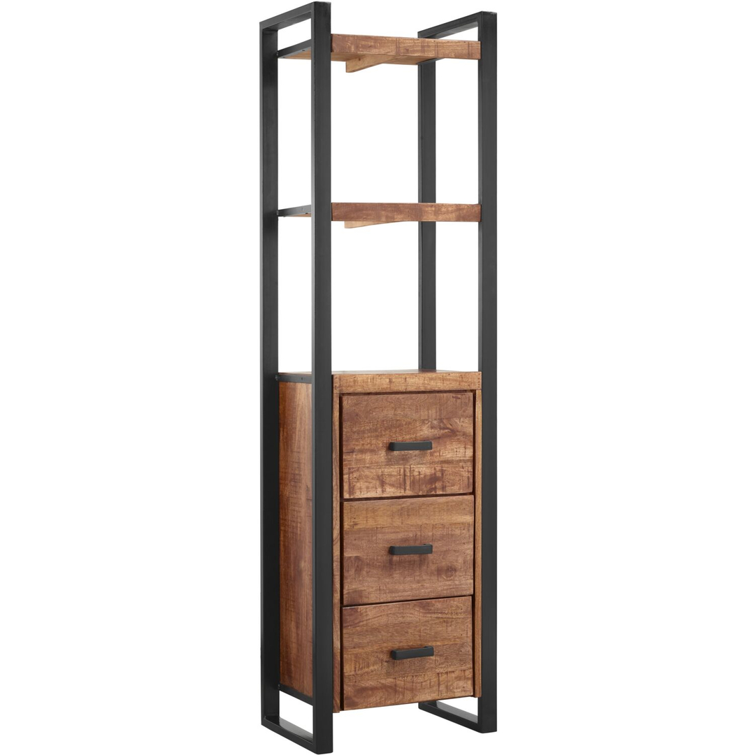 Boekenkast Newhaven mangohout 3 laden 200 cm