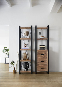 Boekenkast Newhaven mangohout 3 laden 200 cm