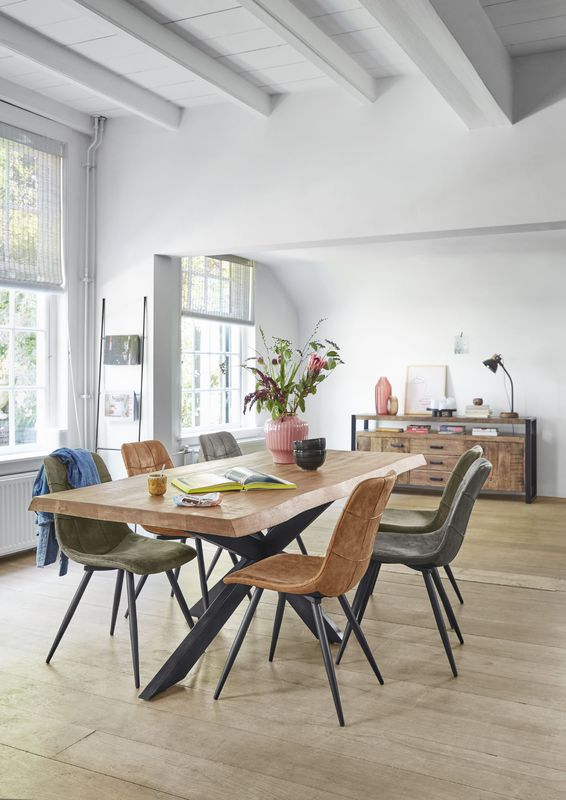 Eettafel Newhaven mangohout 200x100 cm rechthoekig