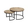 Salontafelset Lunata 55 en 75 cm rond mango