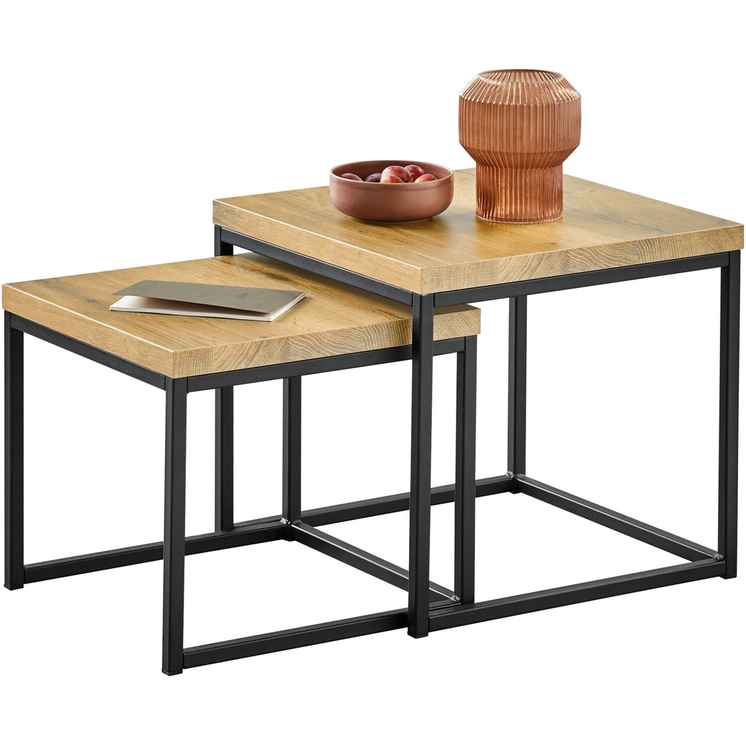 Bijzettafel Salernes 50 en 44 cm vierkant