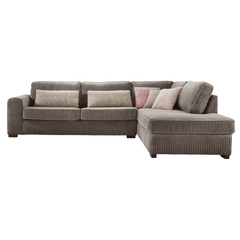 Hoekbank rechts Pomasi grijs met diepe zit premium comfort