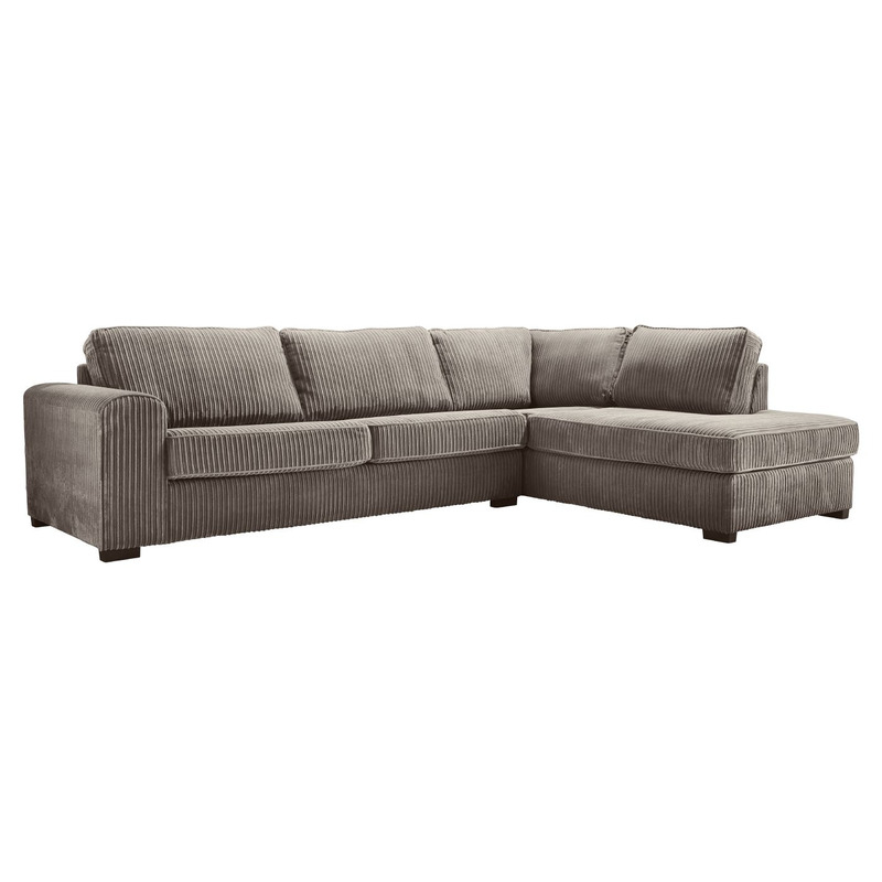 Hoekbank rechts Pomasi grijs met diepe zit premium comfort