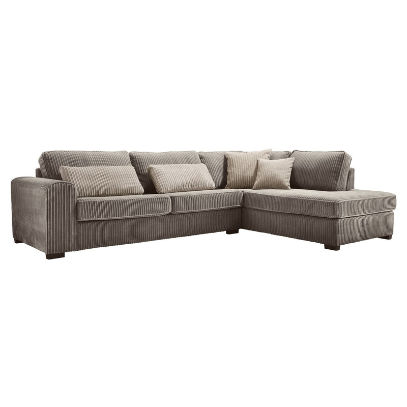 Hoekbank rechts Pomasi grijs met diepe zit premium comfort