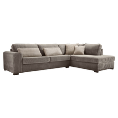 Hoekbank rechts Pomasi grijs met diepe zit premium comfort
