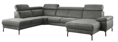 Hoekbank links Tusari microleder antraciet premium comfort