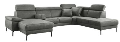 Hoekbank rechts Tusari microleder antraciet premium comfort