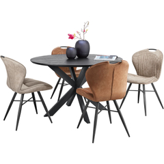 Eettafel Walden zwart eikenhout 130 cm  rond