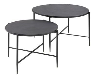 Salontafelset Pilunio 64 en 84 cm rond zwart