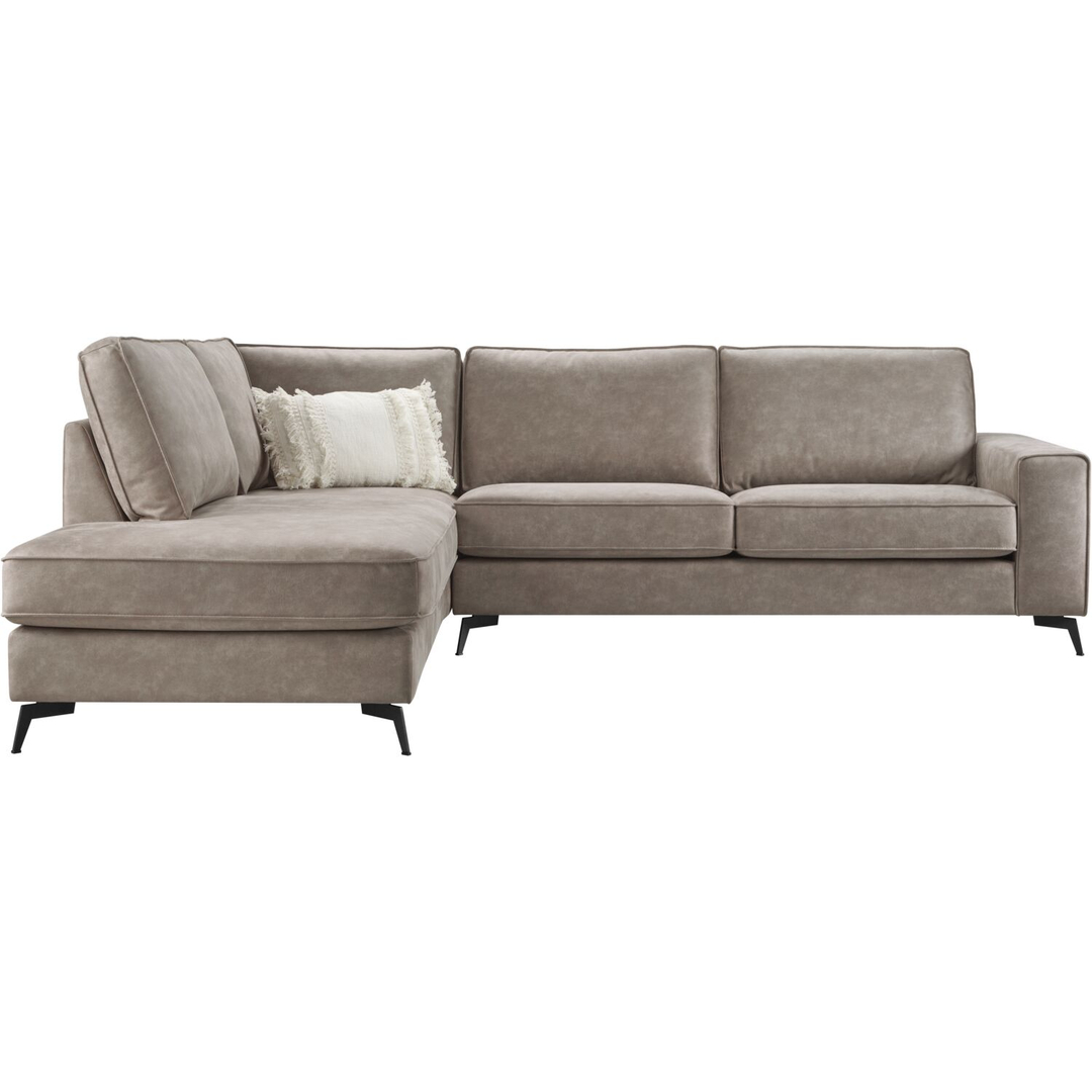 Hoekbank links Totham taupe microleder excellent comfort