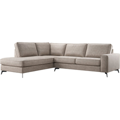 Hoekbank links Totham taupe microleder excellent comfort
