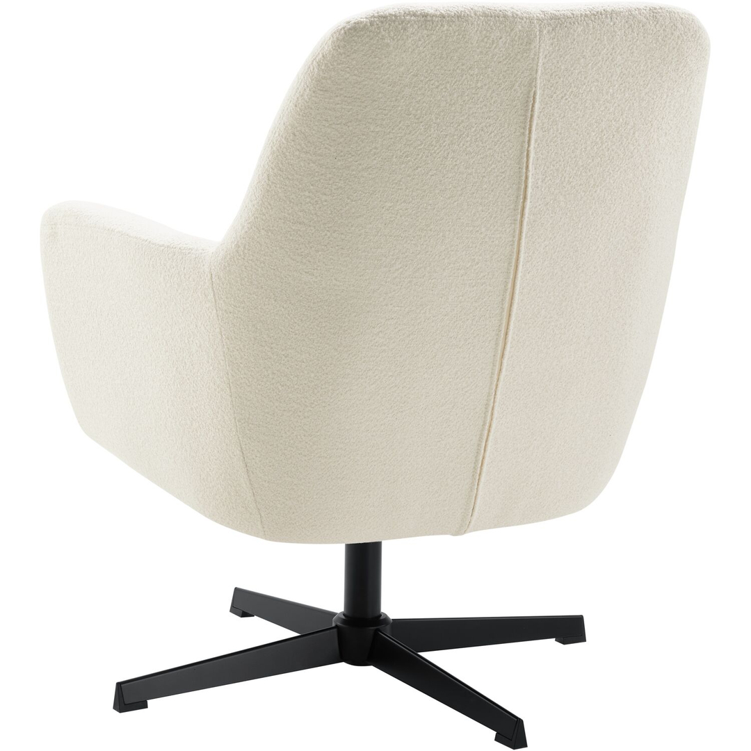 Draaifauteuil Tarkio bouclé wit
