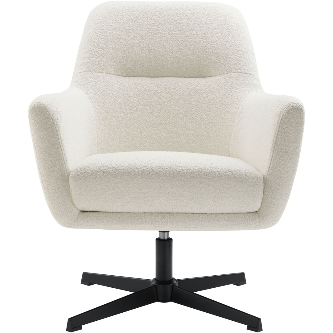 Draaifauteuil Tarkio bouclé wit