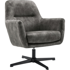 Draaifauteuil Tarkio velvet antraciet