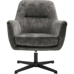 Draaifauteuil Tarkio velvet antraciet