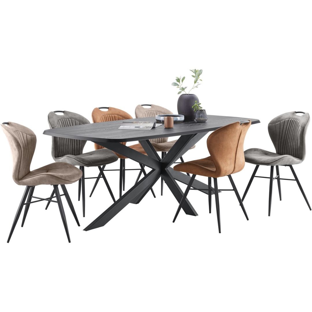 Eettafel Walden zwart eikenhout 220x110 cm Deens ovaal